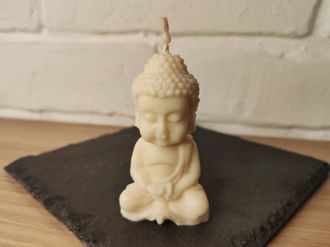 Свеча "Будда" белая, 1 шт., 4 x 6,5 см