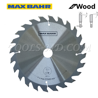 Пильный диск Max Bahr 160 х 2,4 х 20 мм (24 зуб.) дерево