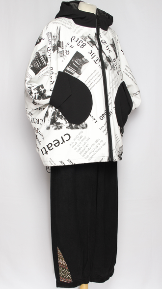 Куртка межсезонная "Газета" белая до р.58