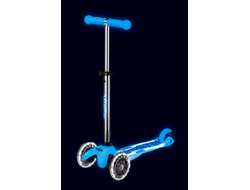 Самокат Mini Micro Deluxe Glow Plus (светящийся) LED арктический синий