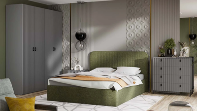 Композиция Спальни ТИФФАНИ Серый Графит/Графит матовый