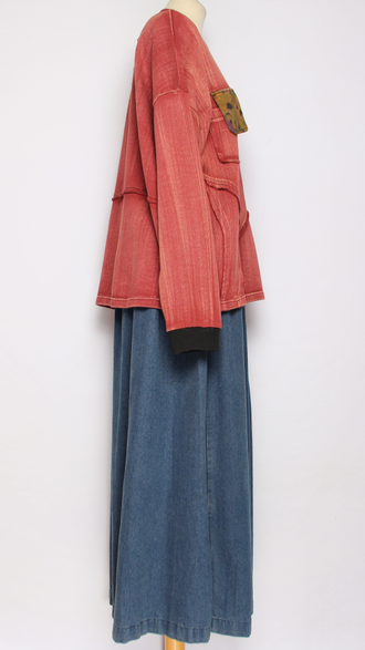 Джемпер ХЛОПОК "КАРМАН ВИНТАЖНЫЙ" красный, трава, черный до р.54