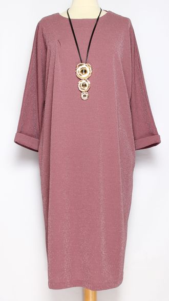 ПЛАТЬЕ "КИМОНО ЛЮРЕКС" чайная роза р.54,58