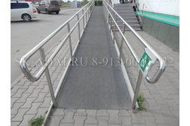 Сбербанк, ул. Курганская 38/2. Ограждение пандуса из нержавеющей стали. Фото 3