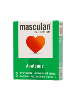 11180 Презервативы Masculan, Anatomic №3, анатомической формы, 5,3 см, 18,5 см, 3 шт