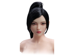 Женская голова (скульпт) с высоким хвостом и подвижными глазами - 1/6 scale Asian Female Head Sculpt with Movable Eyes (YMT106F) - YMTOYS