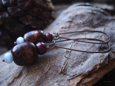 Бохо-серьги "Две серёжки для белочки, лесной принцессы"