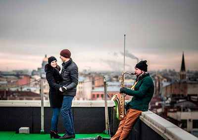 Романтическое свидание ужин на крыше