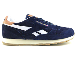 Reebok Classic СИНИЕ с коричневой пяткой ЗАМША (40-46) АРТ. S232