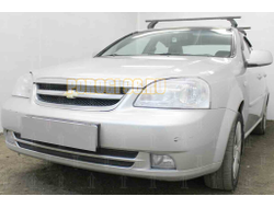 Защита радиатора Chevrolet Lacetti седан 2004-2013 (2 части) black