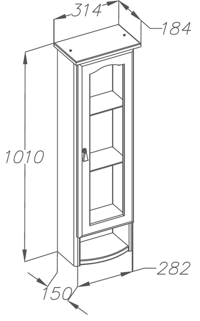 Шкаф подвесной Opadiris Риспекто 30 белый матовый, правый