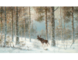 Лось в зимнем лесу по мотивам картины В.Л. Муравьёва (алмазная мозаика) mp-mz-mo-mgm avmn