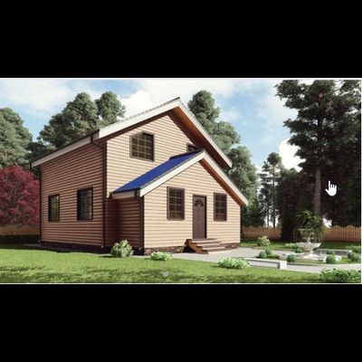 Двухэтажный каркасный дом с тремя спальнями 86м² (SK85)