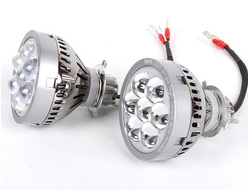 Светодиодные модули LED дальнего света с ДХО (DRL), H7/H4, 21Вт, универсальный, с ходовым огнем (комплект, 2шт)