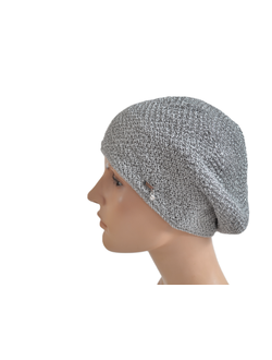 Серый вязаный женский берет Италия Vizio