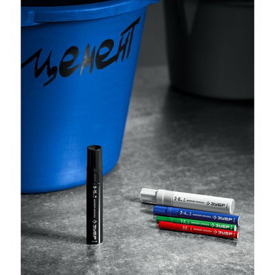 Маркер-краска ЗУБР Профессионал МК-200 круглый наконечник, 1-2 мм, белый 06326-8