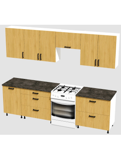 Кухня Эконом 2,1 метра (1300х800) Цвет: Дуб Сонома/Дуб Сонома