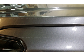 Защита ЛКП Hyundai Santa Fe антигравийной полиуретановой пленкой 3М капот, передний бампер, зеркала, стекла фар, проемы ручек дверей. Подрезка края пленки с запасом под загиб.