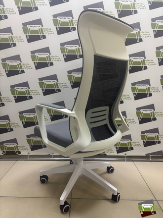 Кресло РЕКОРД М-878 белый пластик (серый) UTFC