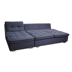 Угловой диван с оттоманкой НПБ темно-синий