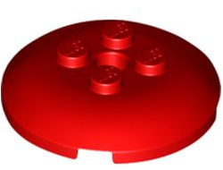 Brick, Round 4 x 4 x 2/3 Dome Top with Hole, Red (65138 / 6317537)