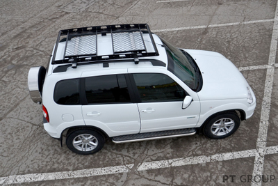 Багажник-корзина двухсекционная универсальная с основанием-решетка (ППК) 1630х1050мм под попереч мм под поперечины на крышу автомобиля