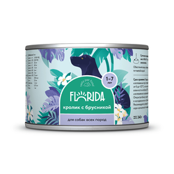 Florida (Флорида) влажный корм (консерва) для собак с кроликом и брусникой, 240 г