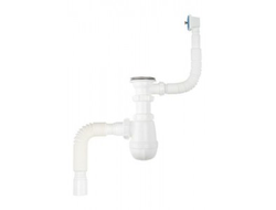 Сифон для кухни 3 1/2"х40 с круглым переливом, гиб.тр.40х40/50 [47962]