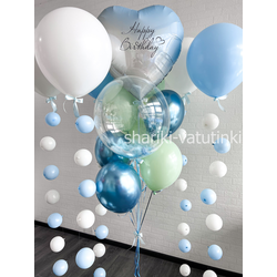 Шары цепочки с пузырями и фонтан с Bubbles