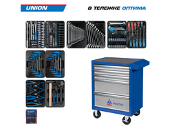 Набор инструментов 173 предмета, "UNION", в синей тележке KING TONY 932-000AMB