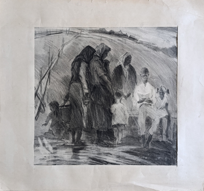 "Тюльпаны" бумага акварель Чайков И.М. 1950-е годы