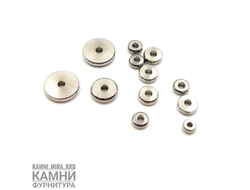 Разделители-рондели, цвет серебро, цена за набор 20 штук