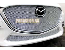 Защита радиатора Mazda 3 2016-2019 chrome верх (без рамки) PREMIUM