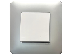 Рамка 1 пост металлик алюминий Efapel Latina с выключателем