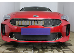 Защита радиатора для KIA Stinger 2018- black верх PREMIUM