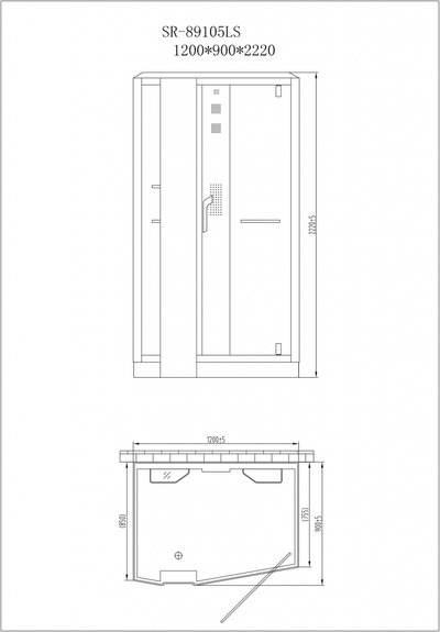 ДУШЕВАЯ КАБИНА С ПАРОМ, 1200x900x2200, ORANS SR-89105RS-W (модификация 1)
