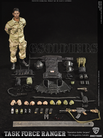 Сержант отряда "Дельта" военного спецназа  США ("Падение Черного Ястреба") - Коллекционная фигурка 1/12 scale US Delta Special Force - master sergeant (LW005) - Crazy Figure