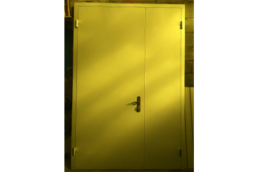 стальная дверь светлая окрашенная двустворчатая