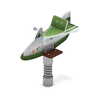 «Самолетик» (зеленая) ИО 22.03.02-01 качалка на пружине