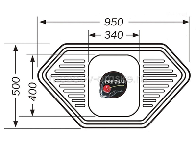 Мойка врезная угловая PREMIAL PL9550B