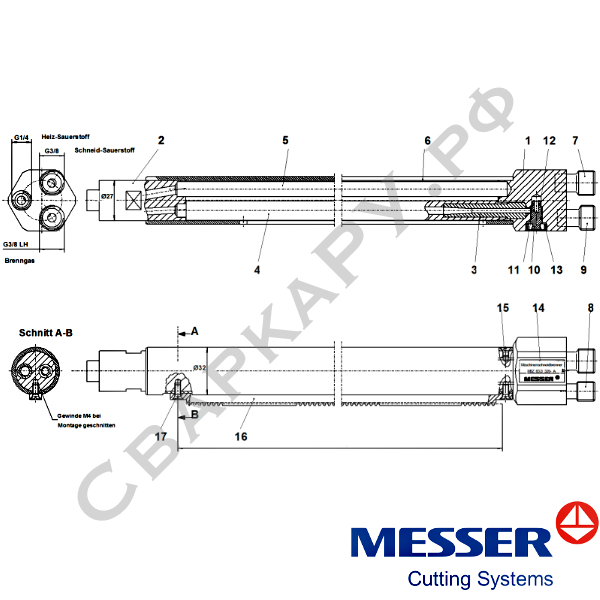 Резак ацетиленовый машинный Messer MSZ 832