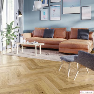 Паркетная доска Barlinek Венгерская елка Дуб Freshy (Caramel) 130 мм елочка лак шип-паз толщина 14 мм 0.65 м2