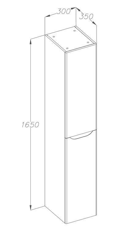 Пенал Opadiris Элеганс 30 белый матовый, правый