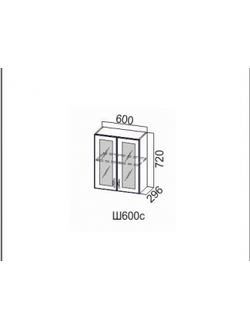 Шкаф навесной 600/720 (со стеклом)