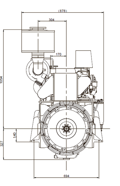 Судовой двигатель WD10C312-18  чертеж