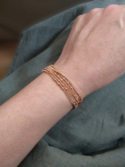 (АРТИКУЛ: 9673/82) БРАСЛЕТ ЖЕНСКИЙ, МЕТАЛЛ ЦВЕТА "РОЗОВОЕ ЗОЛОТО"