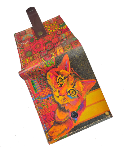 Портмоне-бифолд с принтом "Кот оранжево-жёлтый"