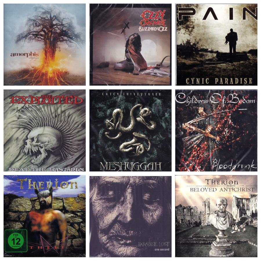 Meshuggah, The Exploited, Amorphis, Paradise Lost, Ozzy Osbourne, Children Of Bodom, Pain, Therion