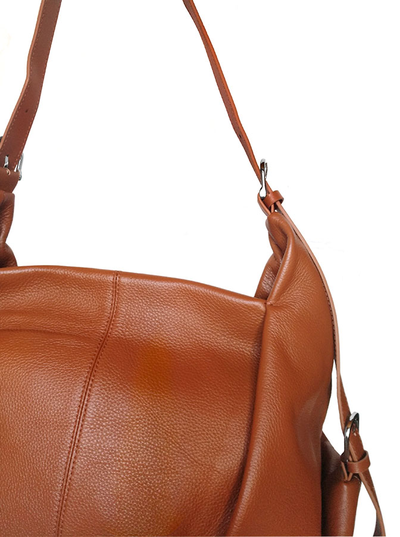 (АРТИКУЛ: 9991/8) СУМКА МЕШОК, БОЛЬШАЯ, НАТУРАЛЬНАЯ КОЖА, РЫЖАЯ,  РУЧКА ЧЕРЕЗ ПЛЕЧО