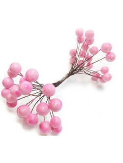 Рябина на ветке, цвет розовый (упаковка 20 штук)